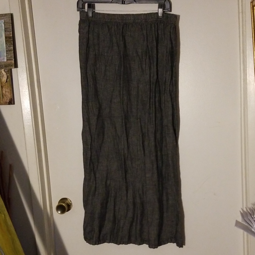 Gray tweed maxi skirt